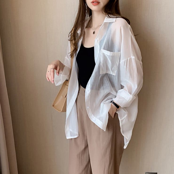 d.i a. シースルーシャツ ＆soiree ブラウス シャツ シースルーシャツ レディース