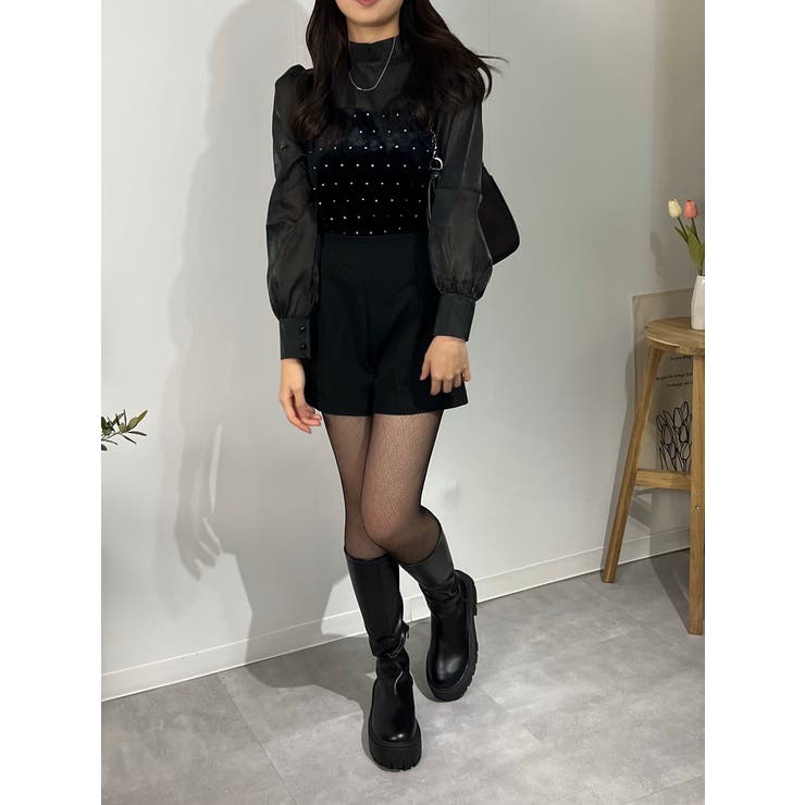 ベロアライクシアービジューブラウス シャツ リボン | marcydorn | 詳細画像25 