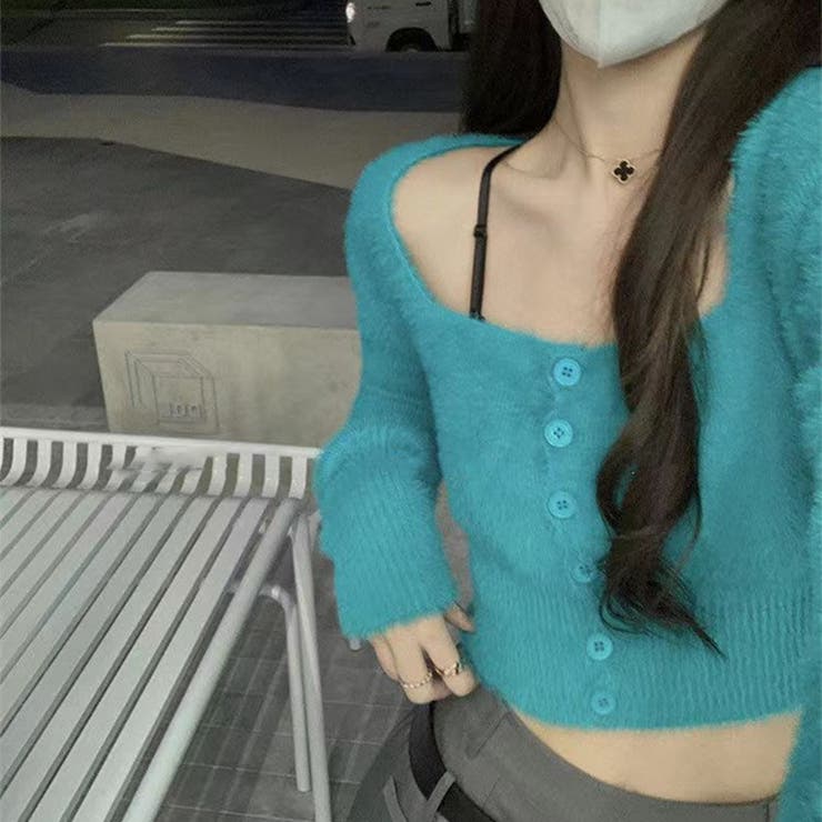 ライトブルー | もこもこショート丈ニット | marcydorn