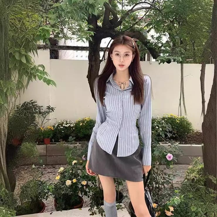 ストライプブルーシャツ | marcydorn | 詳細画像5 