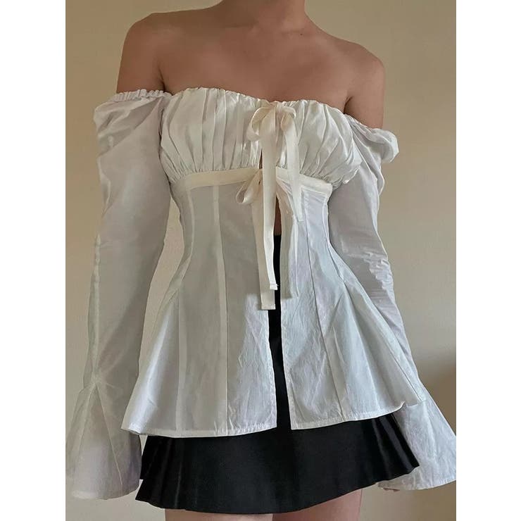 ホワイト | ダブルリボンブラウス | marcydorn