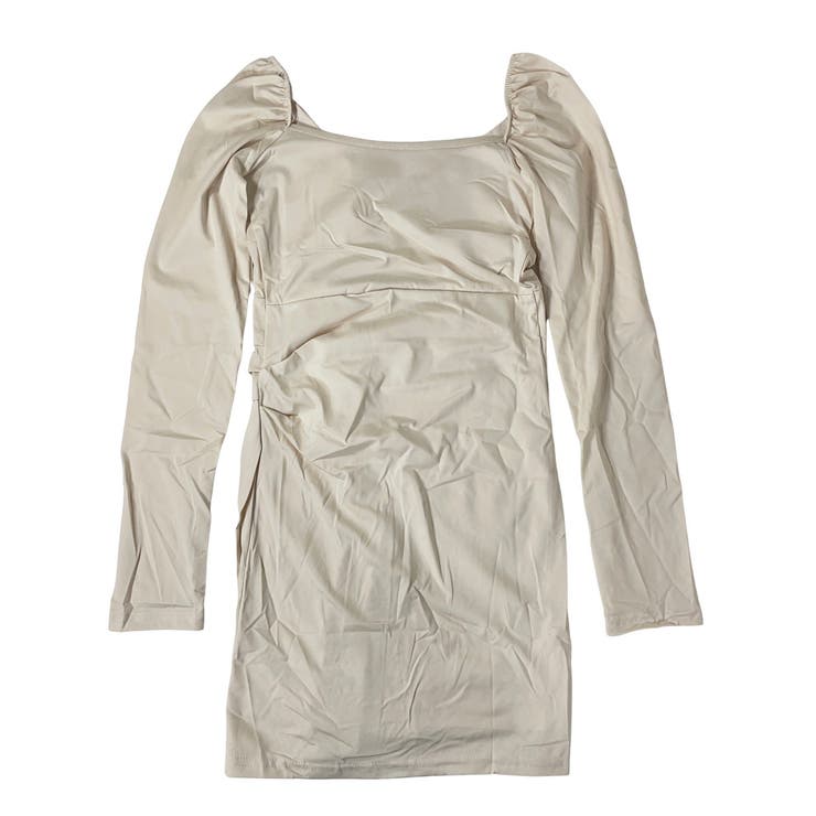 Vネックライトベージュワンピース | marcydorn | 詳細画像19 