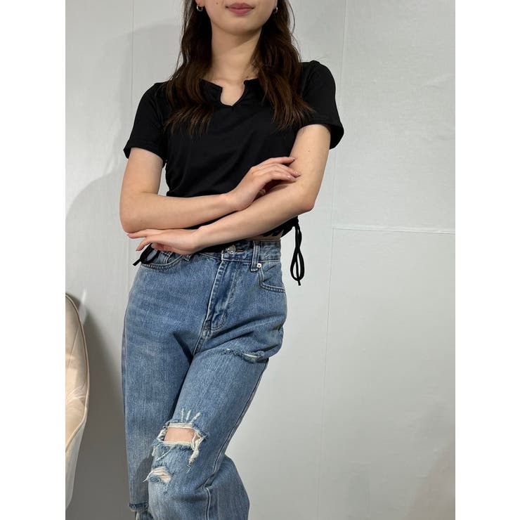 Vネックサイドギャザートップス | marcydorn | 詳細画像20 