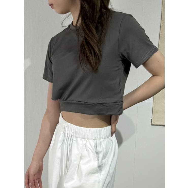 クロップド丈アシンメトリーTシャツ | marcydorn | 詳細画像6 