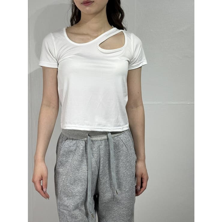 アシンメトリースリット クロップドTシャツ | marcydorn | 詳細画像23 