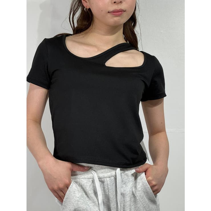 アシンメトリースリット クロップドTシャツ | marcydorn | 詳細画像33 