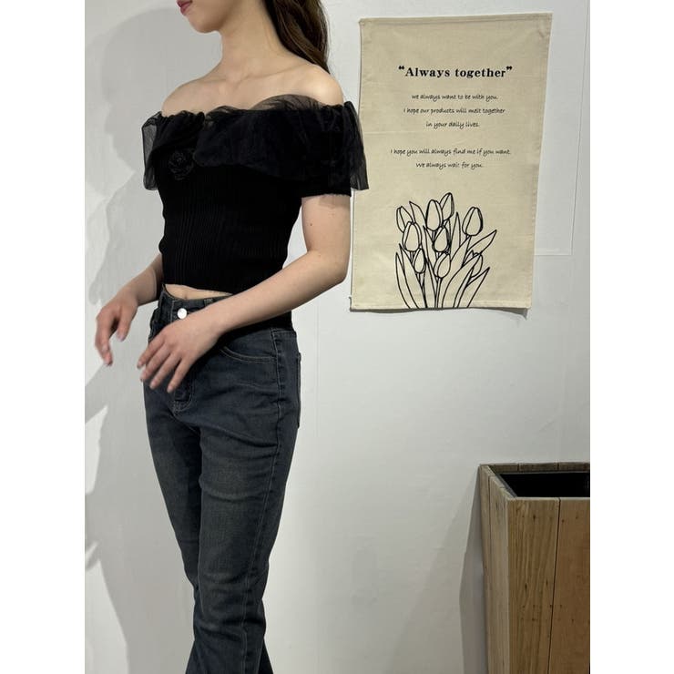 チュールフリルオフショルトップス レディース | marcydorn | 詳細画像12 