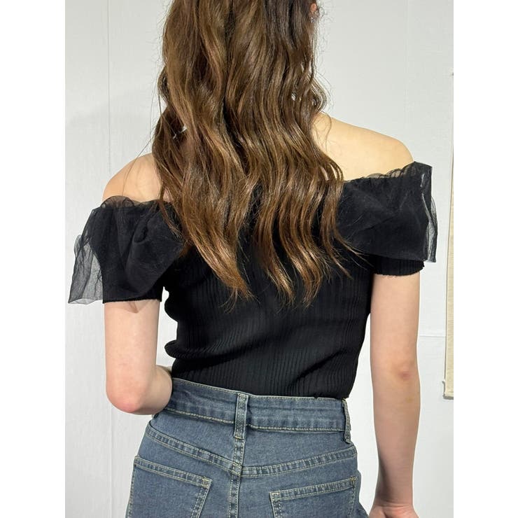 チュールフリルオフショルトップス レディース | marcydorn | 詳細画像21 