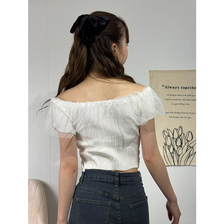 チュールフリルオフショルトップス レディース | marcydorn | 詳細画像43 