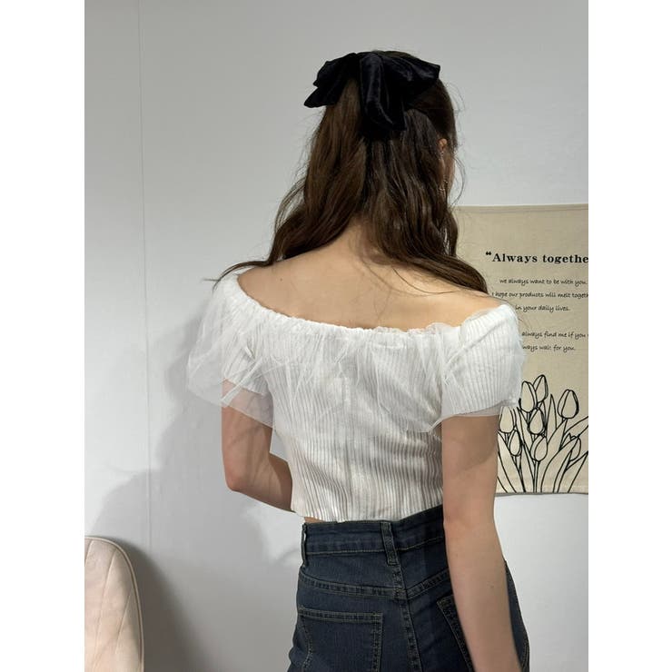 チュールフリルオフショルトップス レディース | marcydorn | 詳細画像44 