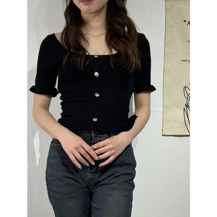 ペプラムデザイン リブトップス レディース | marcydorn | 詳細画像1 