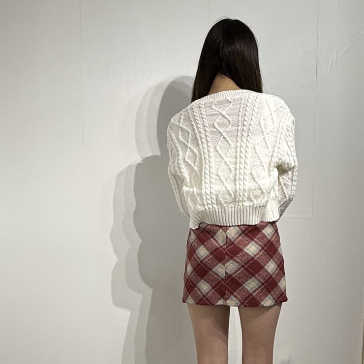 韓国風クラシックチェック柄ハイウエスト台形スカート ミニスカート | marcydorn | 詳細画像46 
