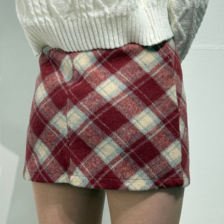韓国風クラシックチェック柄ハイウエスト台形スカート ミニスカート | marcydorn | 詳細画像47 