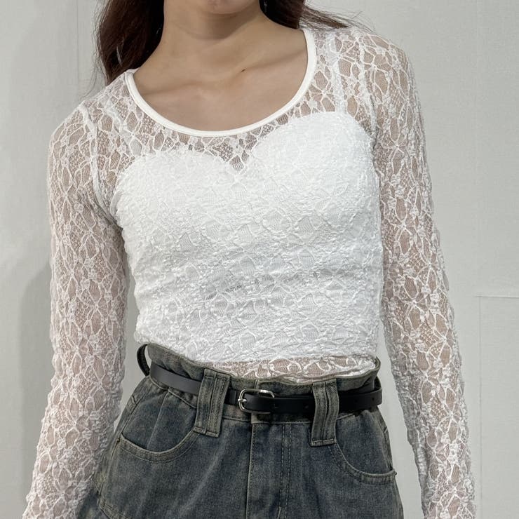 ミルクレースフラワーパターンシアートップス ブラウス カットソー | marcydorn | 詳細画像12 