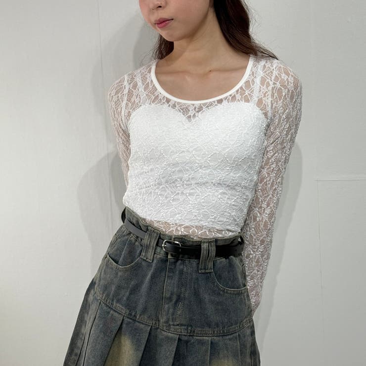 ミルクレースフラワーパターンシアートップス ブラウス カットソー | marcydorn | 詳細画像13 