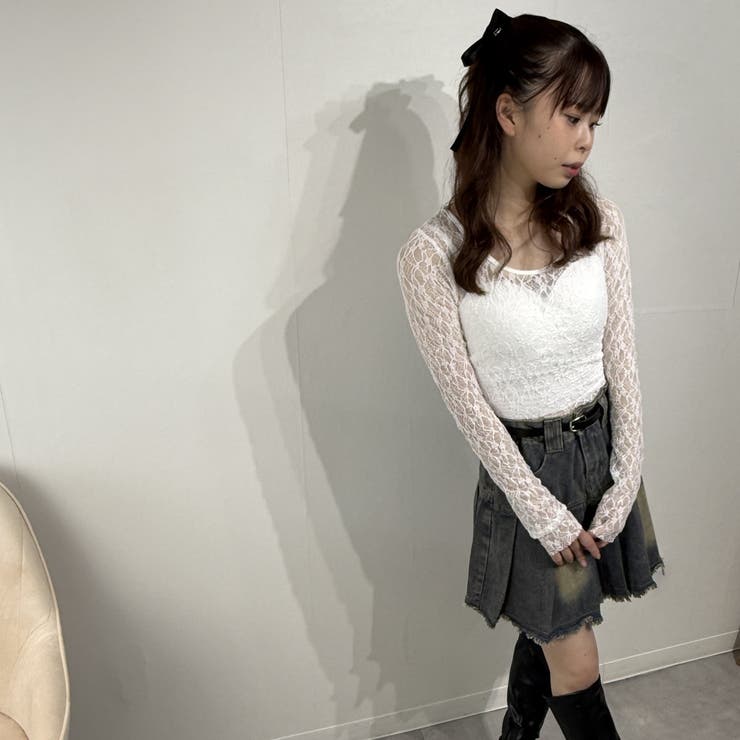 ミルクレースフラワーパターンシアートップス ブラウス カットソー | marcydorn | 詳細画像4 