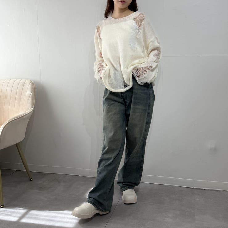 ダメージルック×ルーズフィットセーター ニット  | marcydorn | 詳細画像11 