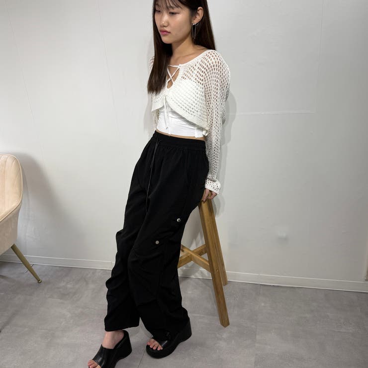 メッシュ編みデザインショート丈長袖ニット | marcydorn | 詳細画像37 