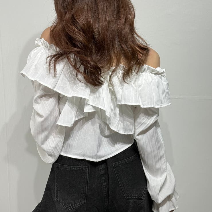 フリルスリーブ オフショルブラウス オフショルダー | marcydorn | 詳細画像12 