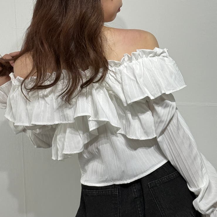 フリルスリーブ オフショルブラウス オフショルダー | marcydorn | 詳細画像13 