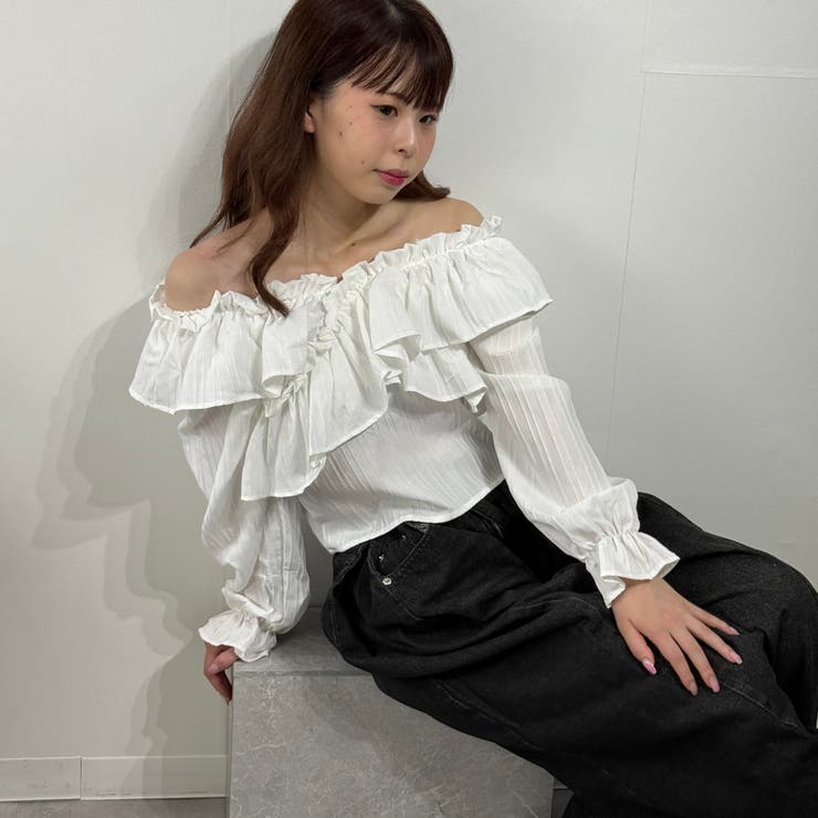 フリルスリーブ オフショルブラウス オフショルダー | marcydorn | 詳細画像14 