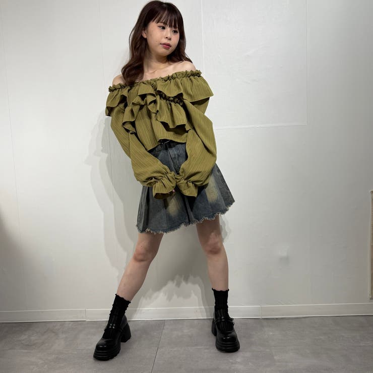 フリルスリーブ オフショルブラウス オフショルダー | marcydorn | 詳細画像21 