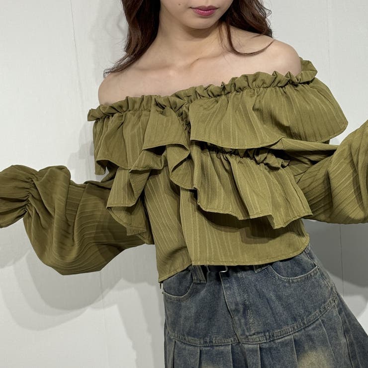 フリルスリーブ オフショルブラウス オフショルダー | marcydorn | 詳細画像28 