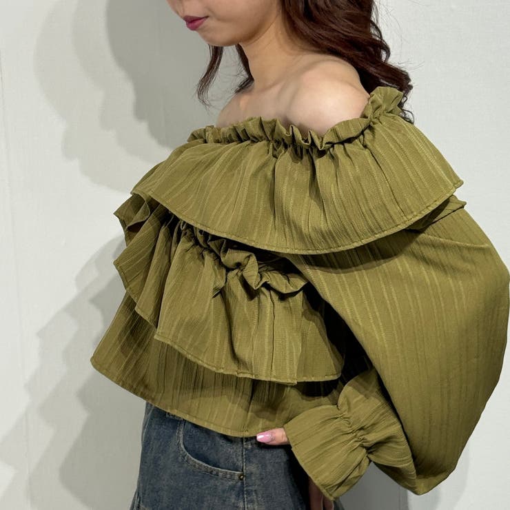 フリルスリーブ オフショルブラウス オフショルダー | marcydorn | 詳細画像30 