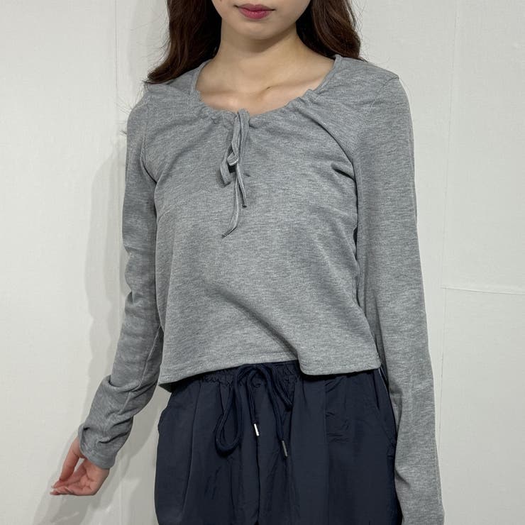 うるふわガール リブリボンカットソー ロングTシャツ | marcydorn | 詳細画像5 