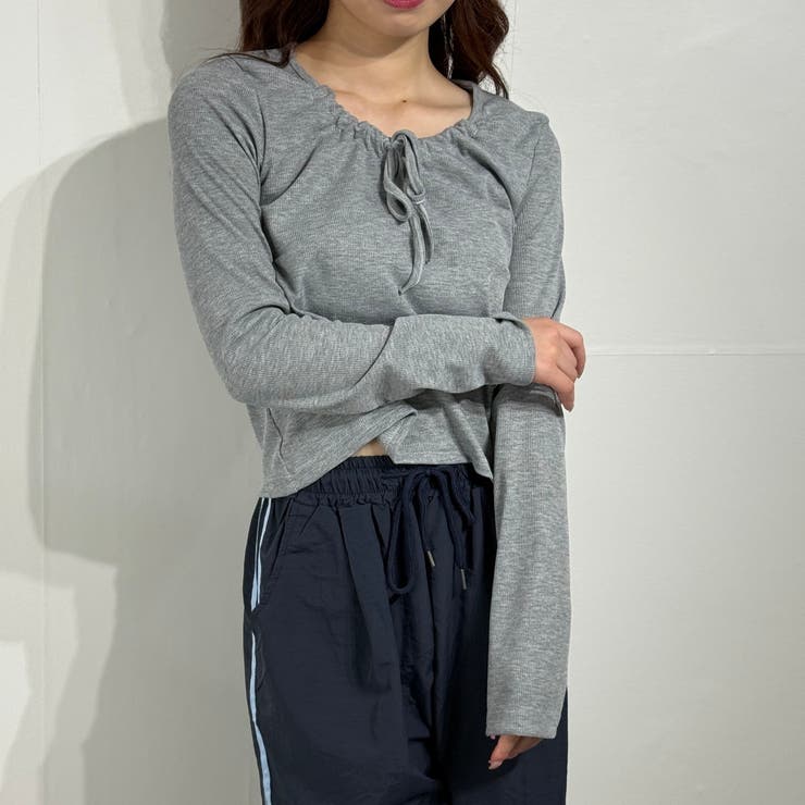 うるふわガール リブリボンカットソー ロングTシャツ | marcydorn | 詳細画像7 