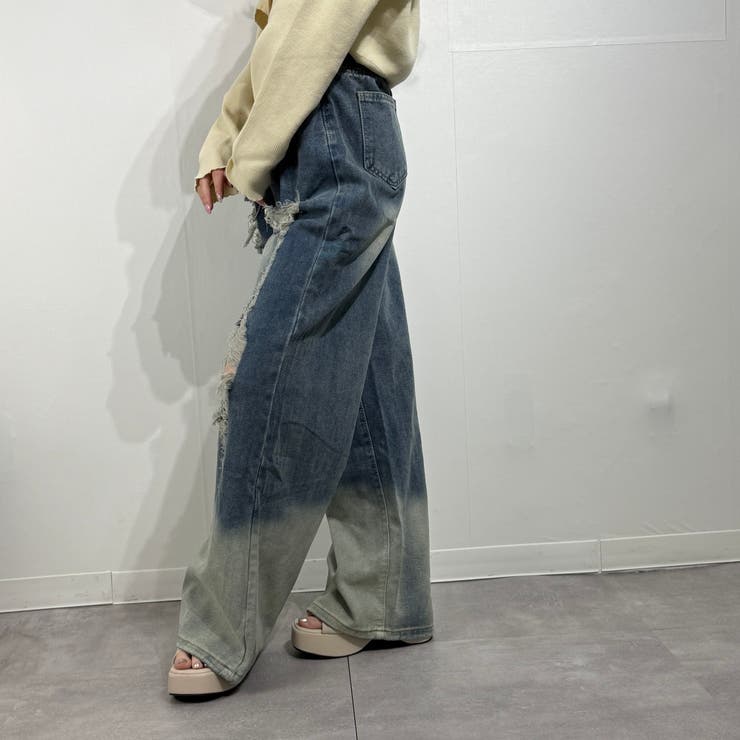 ヴィンテージグラデ ダメージバギージーンズ デニム | marcydorn | 詳細画像16 