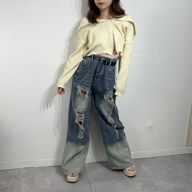 ヴィンテージグラデ ダメージバギージーンズ デニム | marcydorn | 詳細画像4 