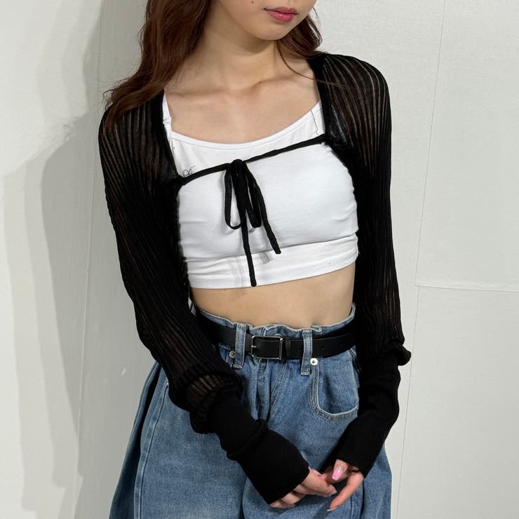 フロントリボン シアーショルダーカーディガン ニット | marcydorn | 詳細画像11 