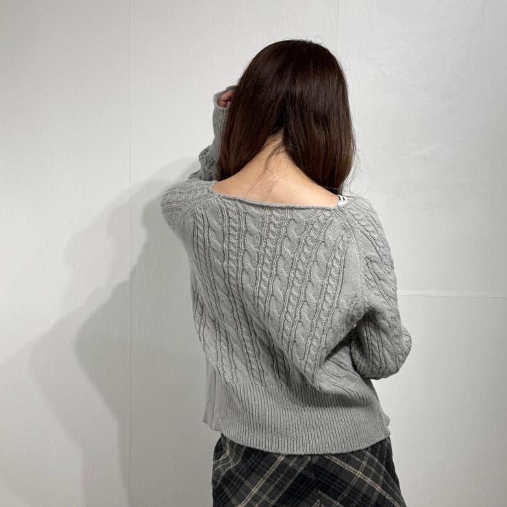 リボン付き ケーブルニットカーディガン | marcydorn | 詳細画像19 