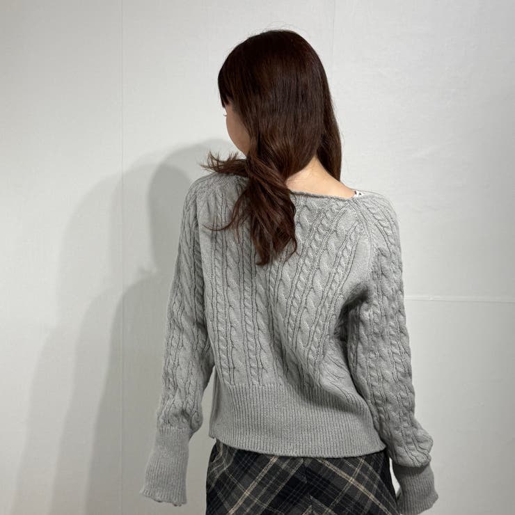 リボン付き ケーブルニットカーディガン | marcydorn | 詳細画像20 