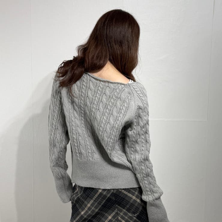リボン付き ケーブルニットカーディガン | marcydorn | 詳細画像21 