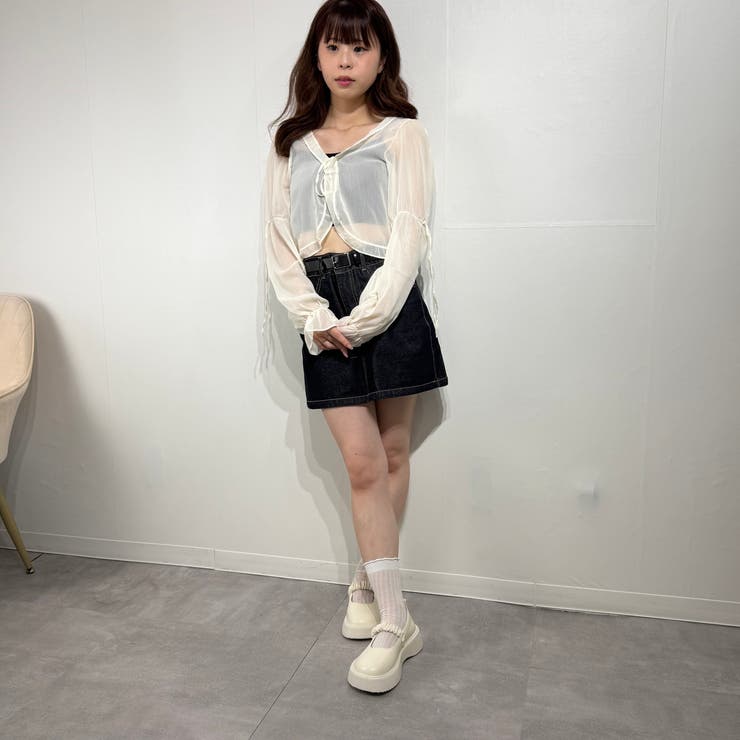 ふんわり袖シアートップス ガーリー ブラウス シャツ カーディガン  | marcydorn | 詳細画像4 