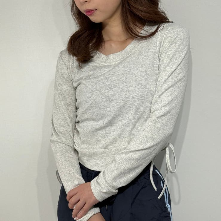 ロングスリーブ トップス シャーリングデザイン ロングTシャツ カットソー | marcydorn | 詳細画像11 