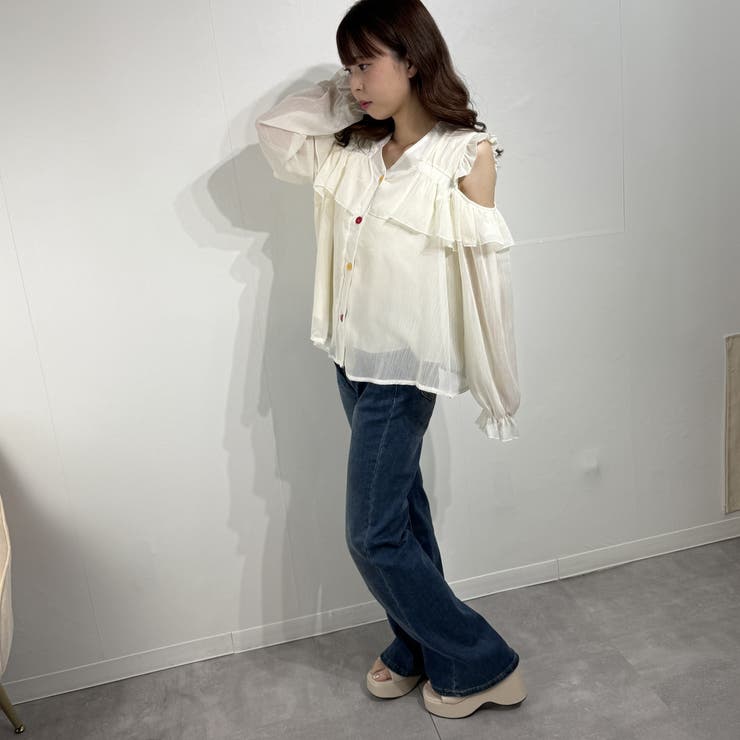 シフォン フリル オフショル トップス  ブラウス シャツ | marcydorn | 詳細画像16 