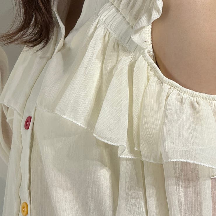 シフォン フリル オフショル トップス  ブラウス シャツ | marcydorn | 詳細画像21 