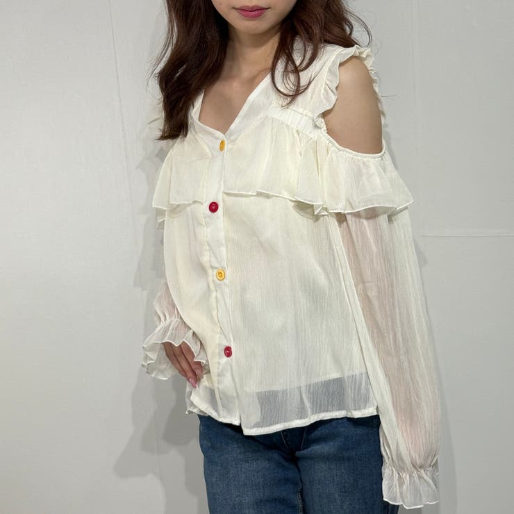 シフォン フリル オフショル トップス  ブラウス シャツ | marcydorn | 詳細画像9 