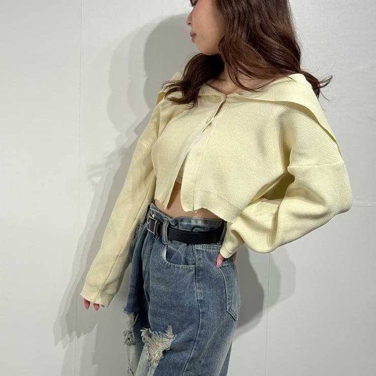 セーラー ニットカーデ ショート丈 トップス ニット | marcydorn | 詳細画像30 