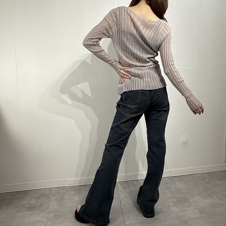 シアーニットカーデ クロップドトップス ニット カーディガン カットソー | marcydorn | 詳細画像15 