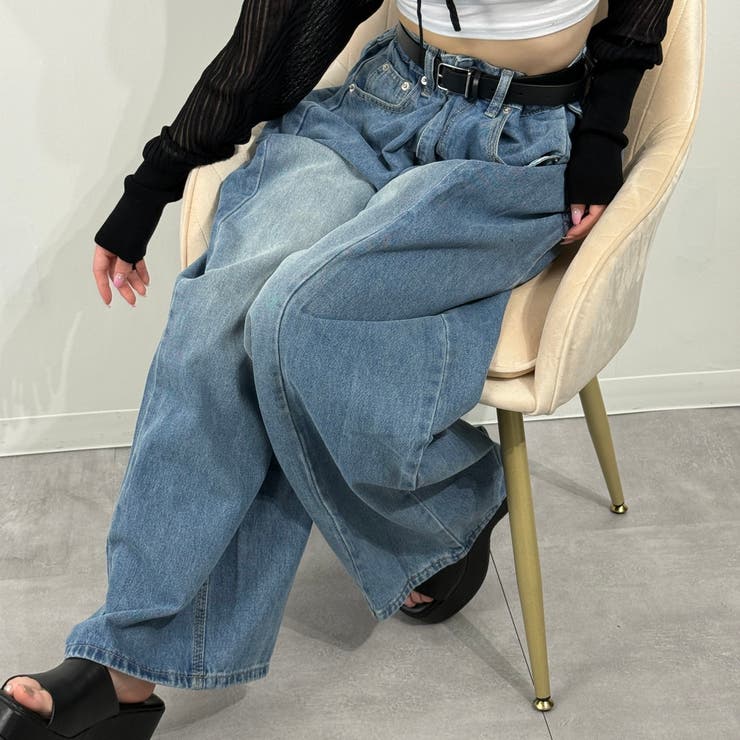 ヴィンテージルーズバギーパンツ デニム ジーンズ ワイドパンツ | marcydorn | 詳細画像32 