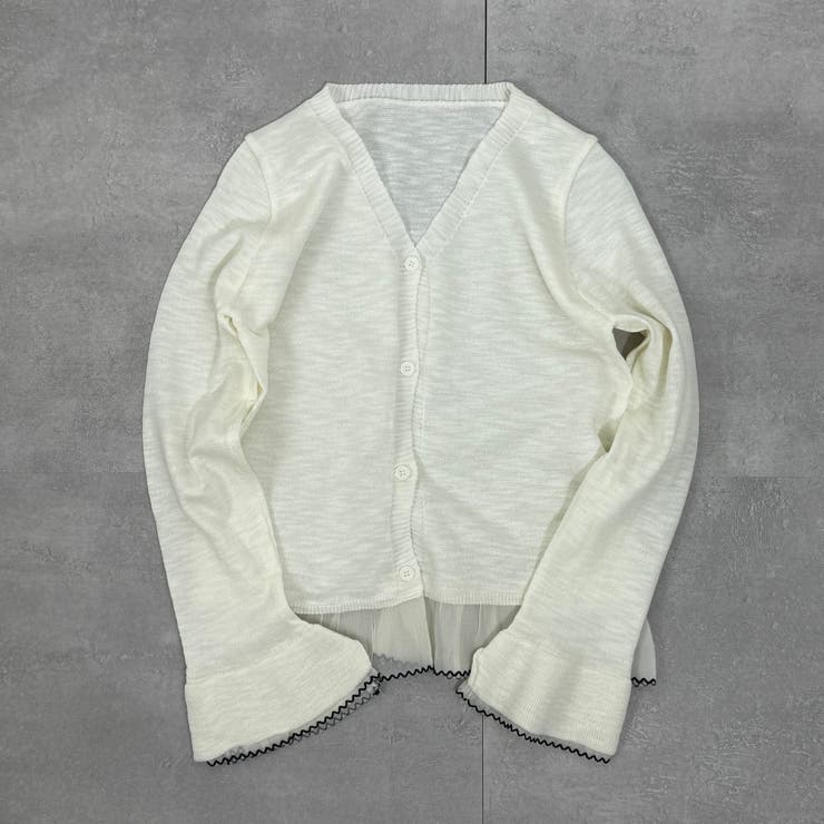 ホワイト | フェミニンレースカーデ カーディガン カットソー ロングTシャツ | marcydorn