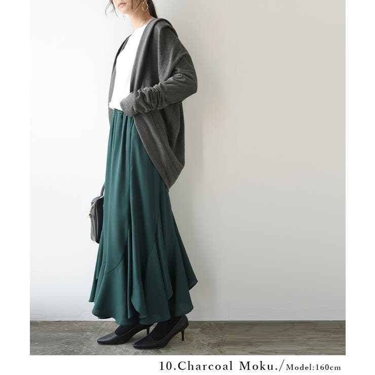 ボレロ風ライトスウェットフーディーカーディガン ドルマンパーカー レディース | and it  | 詳細画像19 