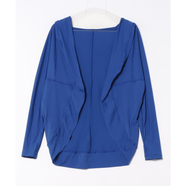21ロイヤルブルー（UV） | ボレロ風ライトスウェットフーディーカーディガン ドルマンパーカー レディース | and it 