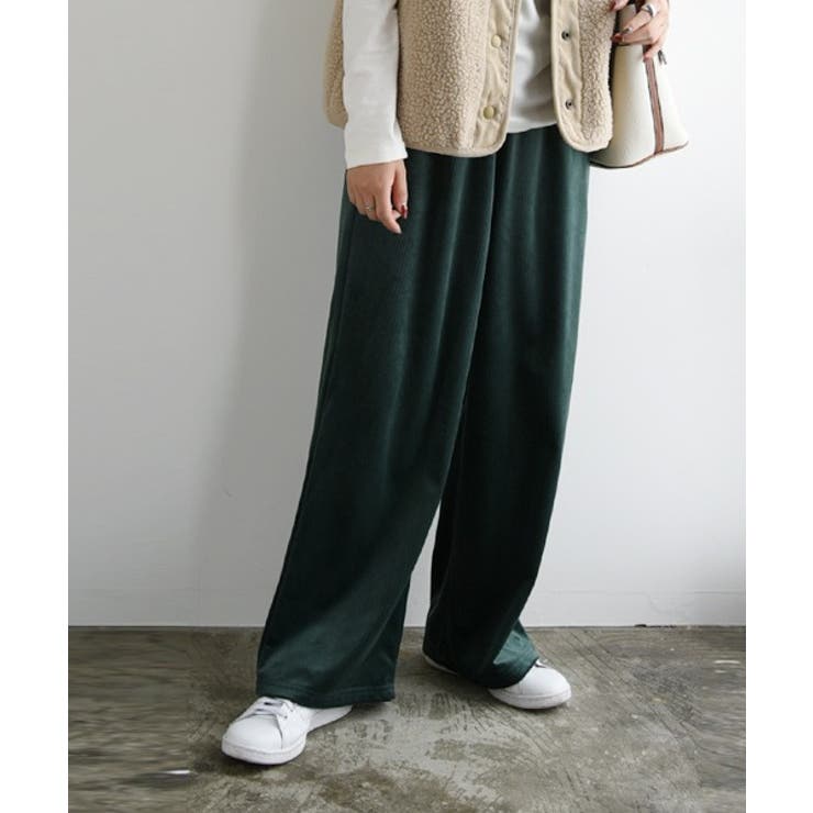 ソフトコーデュロイワイドパンツ ワイド パンツ[品番