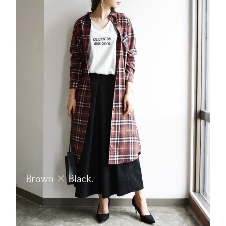 チェック柄ロングシャツワンピースワンピース レディース ワンピース 品番 Zx And It アンドイット のレディースファッション通販 Shoplist ショップリスト