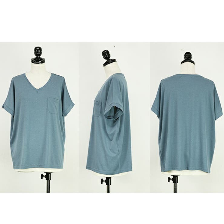 もちもちストレッチVネックカットソー【M】【L】(レディース 半袖 カットソー | and it  | 詳細画像14 